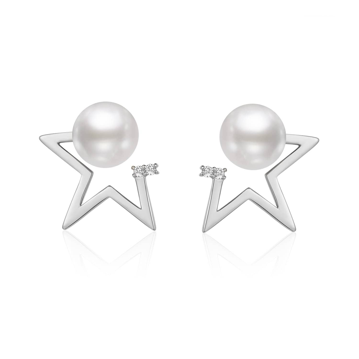 Sea Pearl Studs with Diamond Star Two Way Earrings - Melbourne, Australia