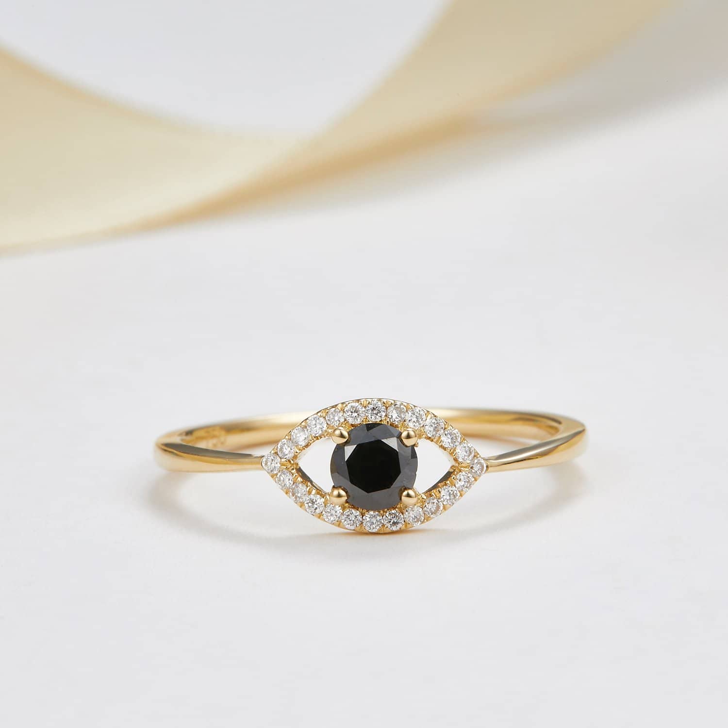 18k Solid Gold Evil Eye Black Onyx Ring | Rings Melbourne Australia