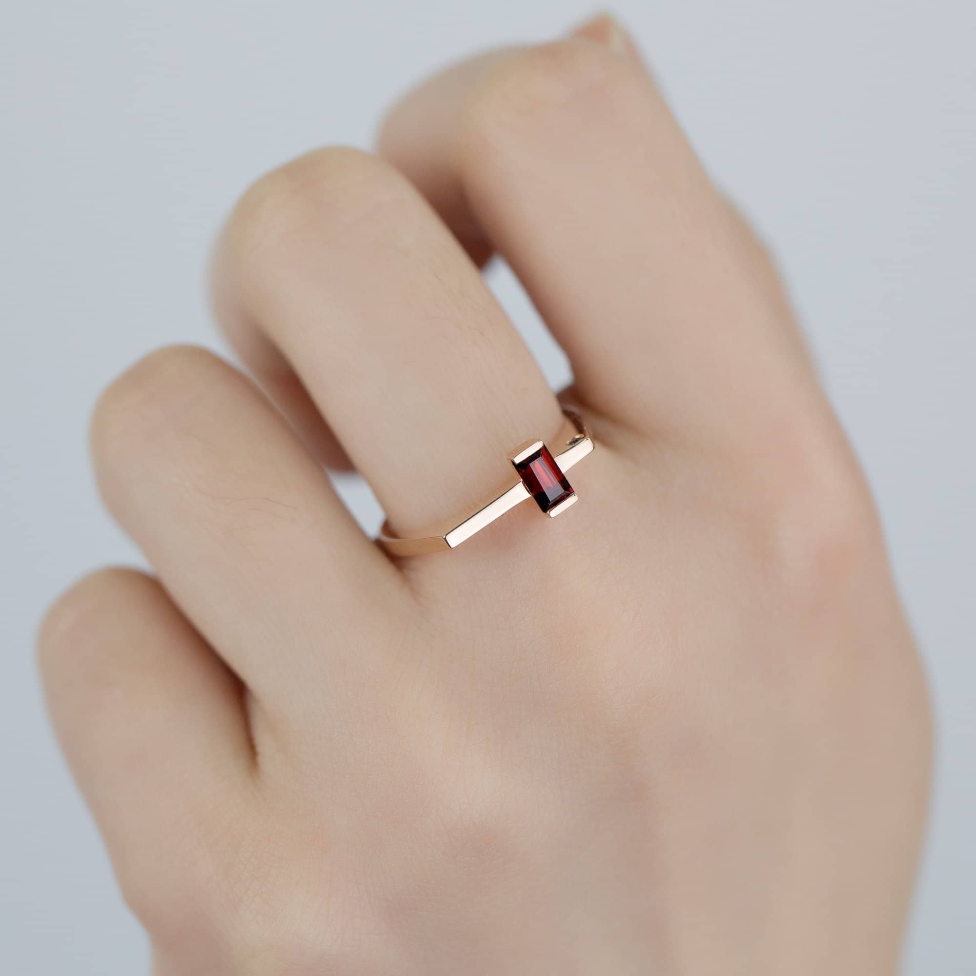 18K Solid Gold Square Shaped Ruby Ring | Rings Melbourne Australia