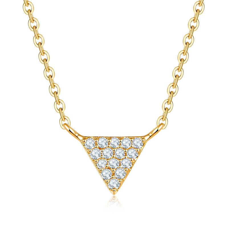 18k Solid Gold Triangle Diamond Necklace - Melbourne, Australia