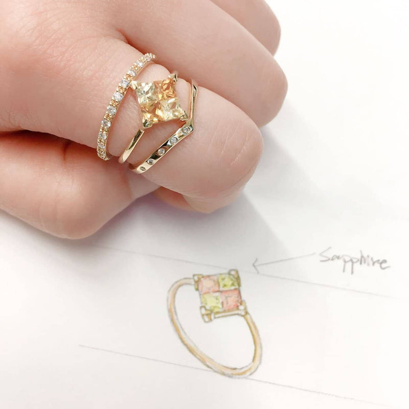 Selene - Teal Sapphire Engagement Ring – Grew & Co