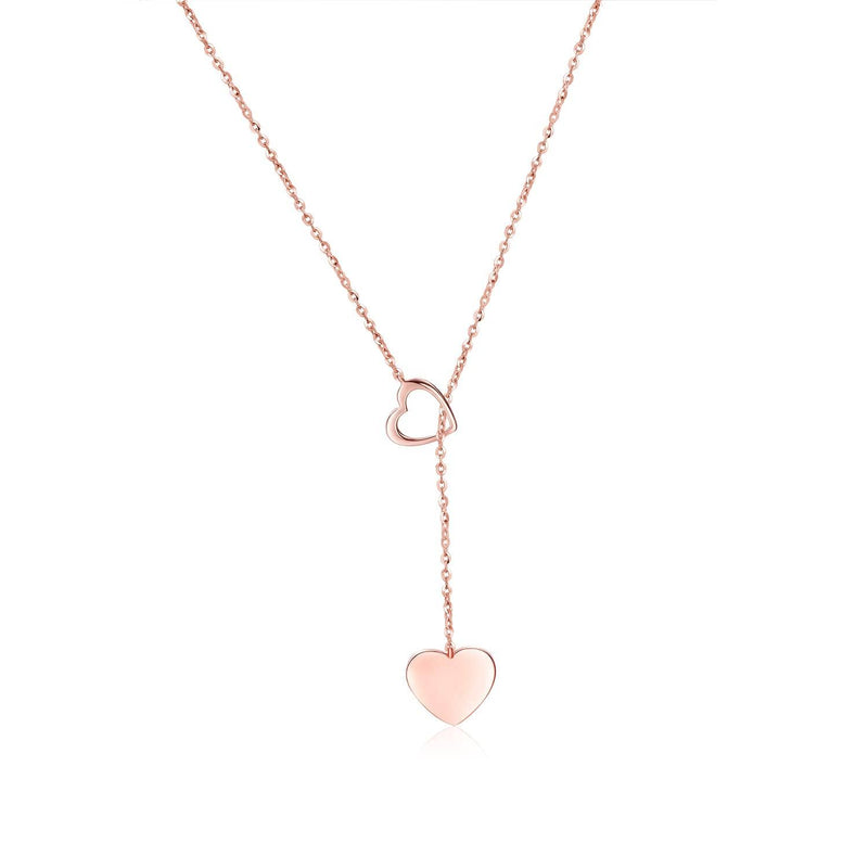 Moving Love Symbol Necklace | Sterling Silver Double Heart Diamond Pendant  – Splendid Jewellery