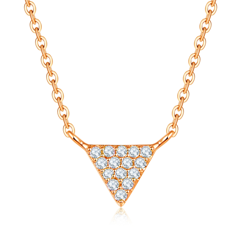 18k Solid Gold Triangle Diamond Necklace - Melbourne, Australia