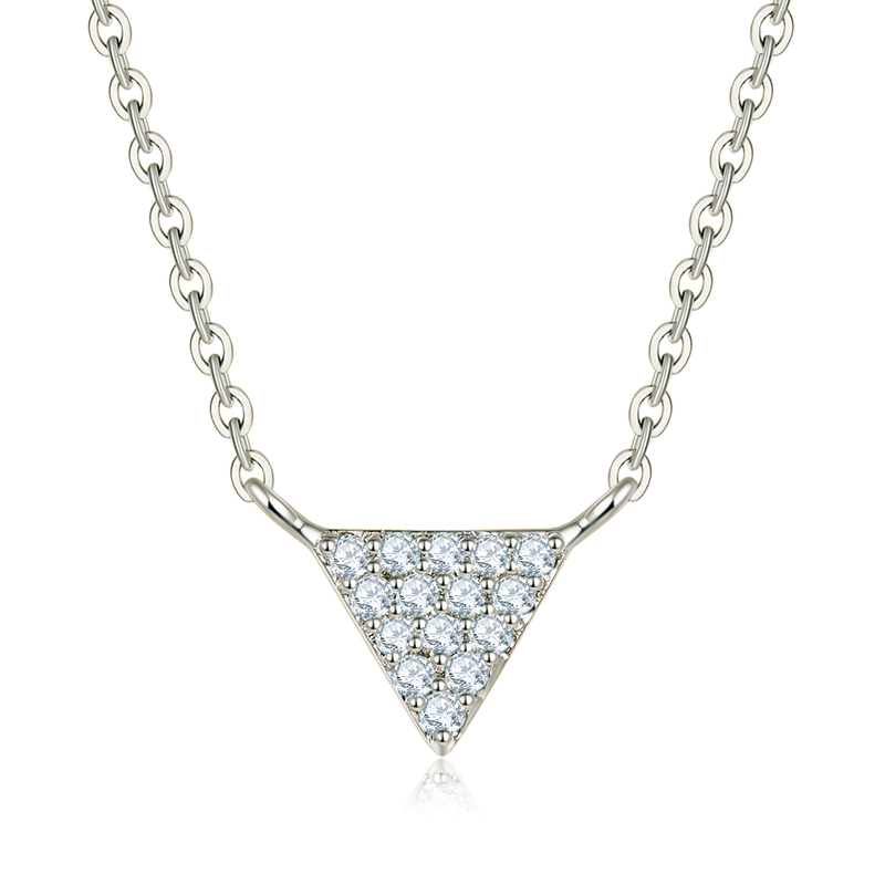 White gold triangle necklace deals