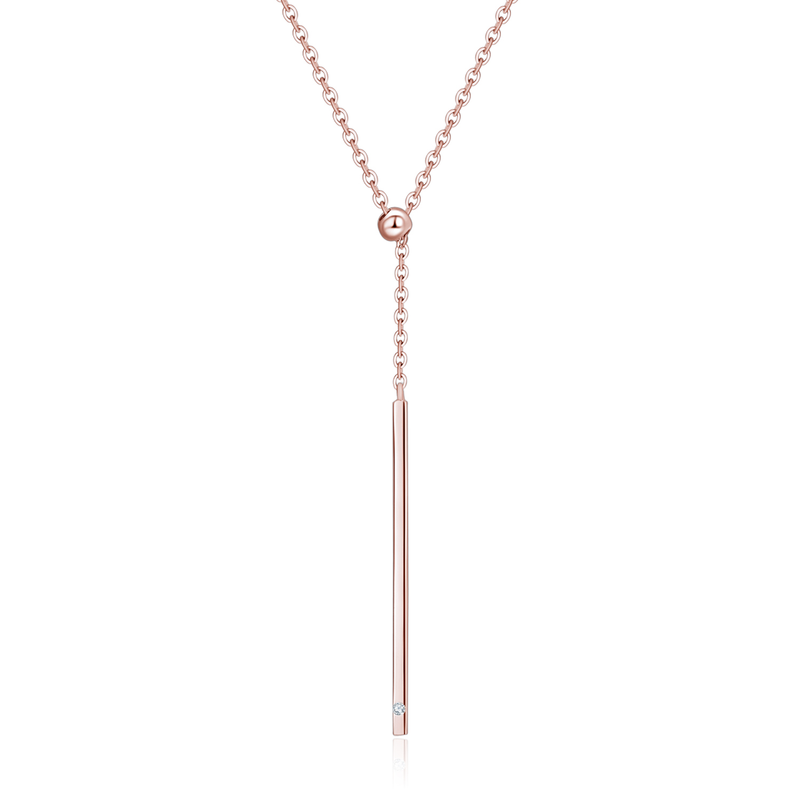 Horizontal diamond bar online necklace