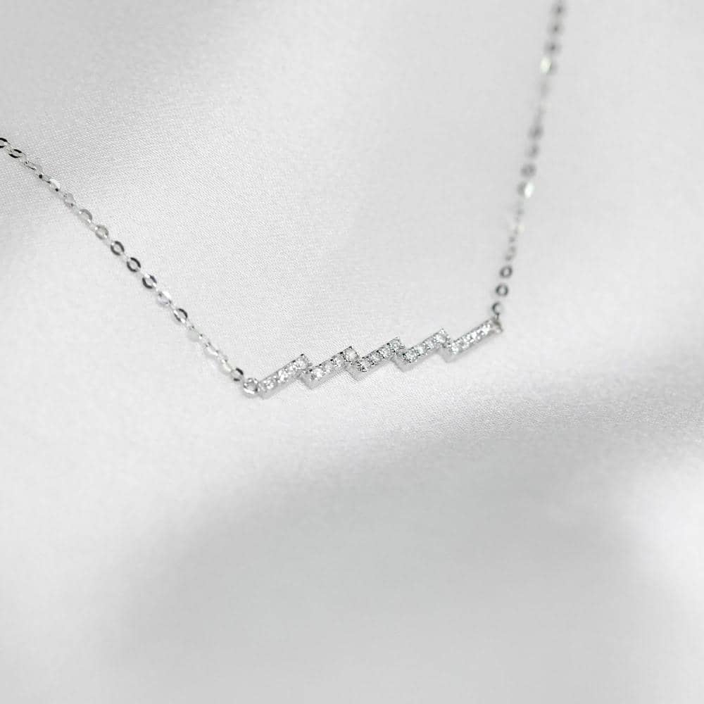 18k Solid Gold Lightning Element Diamond Necklace - Melbourne, Australia