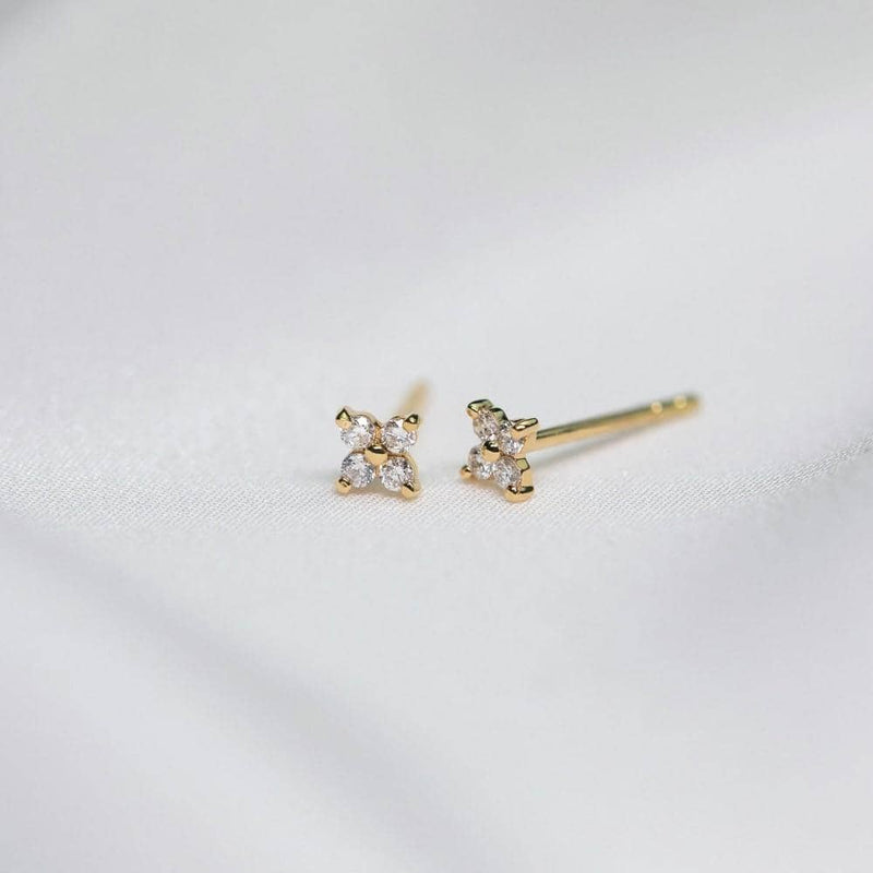 Clover Diamond or Sapphire Stud Earrings - Melbourne, Australia