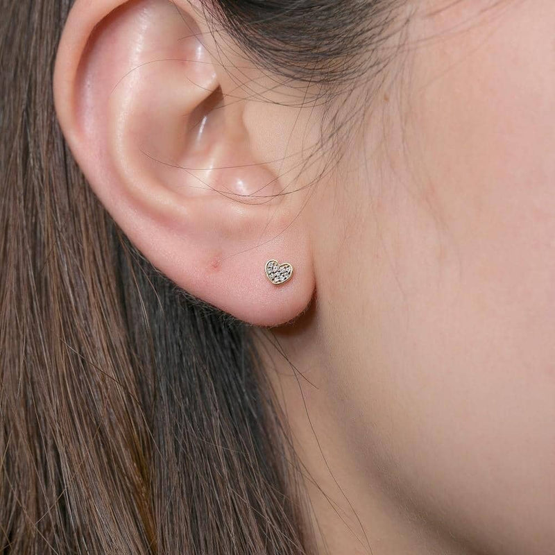 Heart Shape Diamond Stud Earrings - Melbourne, Australia