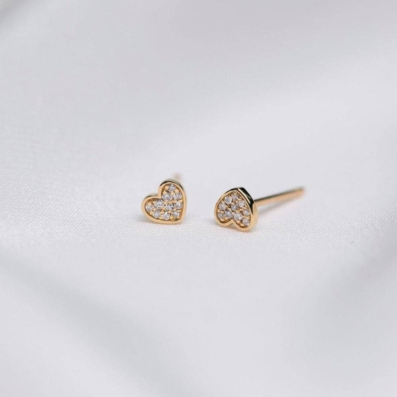 Heart Shape Diamond Stud Earrings - Melbourne, Australia