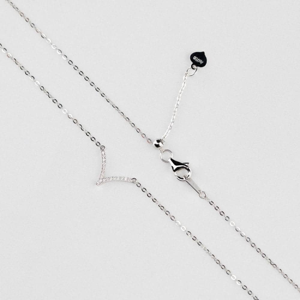 18k Solid Gold Elegant Chevron Diamond Necklace - Melbourne, Australia